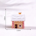 Miniature resin gingerbread house Christmas ornament with snow roof, 3.8cm tall - 8# Christmas House B