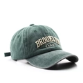Berretto da baseball in cotone verde scuro con ricamo vintage Brooklyn 1947 stile retrò - Regolabile / Verde