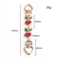 Golden handbag chain strap with red cherry pendants and heart-shaped buckles, 170mm length - Carrot