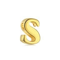 Polished gold S-letter heart pendant charm with a metallic finish for jewelry making - Gold DY130023 (S)