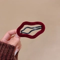 Pinza para el pelo ondulada irregular en terciopelo rojo vino para peinado mujer - Burdeos