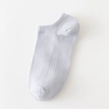 Minimalist low cut invisible cotton socks in light blue grey color for women - Light Gray