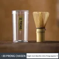 Traditional 80-prong bamboo matcha whisk with a clear protective storage case - 80 Prong Whisk