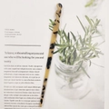 Minimalist tortoiseshell acetate hair pin with spiral twist design on a magazine page - Amber Tone Leopard (7#)