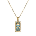 Gold Tarot The Empress necklace featuring turquoise inlay and radiant crown pendant - The Empress / Steel