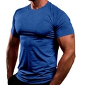 Men's blue quick-dry athletic t-shirt with slim fit design for sports and fitness - Royal Blue
