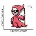 Toppa ricamata rosa di Halloween a forma di mietitore con dimensioni e peso dettagliati - Toppa Rosa Halloween 2#-Morte Rosa