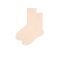 Calze a metà polpaccio in cotone beige con polsini elastici su sfondo bianco - Taglia unica / Rosa Arancio Latte