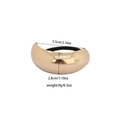 Irregular golden alloy ponytail holder with polished metal plate and black elastic cord - Minimalist High-Gloss