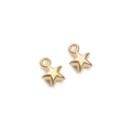 Set of two gold CCB star pendants with attachment rings for DIY jewelry making - Pentagram / 30 Pieces/Pack (7x10mm, Aperture approx. 1mm) / KC Gold