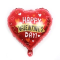 Palloncino in alluminio cuore rosso 18 pollici con scritta Happy Valentine's Day oro - Stile Cuori con Banner Oro Base Rossa