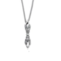Vintage-Halskette mit Vajra-Anhänger aus oxidiertem Silber und detaillierten Gravuren - Einstellbar Offen / Fünf-zackige Vajra Anhänger Halskette