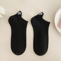 Calzini neri da donna in cotone con ricamo a diamante blu e linguetta sul tallone - Ricamo Diamante / Nero