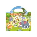 Portable animal theme children sticker book with reusable cartoon stickers and suitcase design - Horizontal Animal Style
