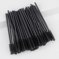 Disposable eyelash brush with solid black handle and spiral nylon bristles for salon use - All Black Mascara Spoolies (50Pcs/Pack)