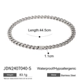 Wasserfeste Edelstahl Gliederkette für Damen in glänzendem Silber-Finish Design - 44.5cm*1.1cm / Silber