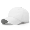 Cappellino da baseball bianco minimalista in twill di cotone con tesa larga curva - Regolabile / Bianco