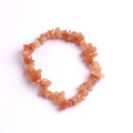Handmade elastic bracelet with natural orange crystal and irregular gemstone chips - Grade A Sunstone