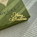 Close-up of golden acrylic Merry Christmas cake topper on luxury green perfume box - Merry Christmas Style 2 / 1.3mm / Gold