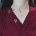 Elegant gold titanium steel butterfly necklace with white shell inlay for women - Gold Butterfly Mother of Pearl
