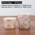 50pcs light pink paper cupcake liners with dessert patterns for muffin baking - Dreamy Cake