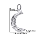 Hammered crescent moon pendant in silver finish with precise dimensions and weight - Silver Steel - Moon