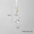 Clear acrylic snowman hanging ornament with white pearl beads and 10cm height detail - Snowman