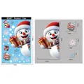 Size chart for Christmas snowman window cling 20x30cm with snowflakes and merry text - Single Sheet BQ487 Snowman