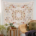 Detail of bohemian tapestry featuring sun and moon patterns in earthy tones for wall decor - 73X95CM (Cross-border Brushed Style) / GT133355 Sun Moon