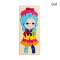 3D wooden puzzle toy for kids featuring a colorful girl figure with numbers 1-11 - Girls