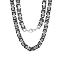Men's 8mm stainless steel king chain necklace in black and silver with lobster clasp - 8mm / Bracelet 18CM / Two-tone Black