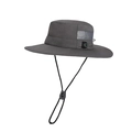 Dark grey outdoor sun hat with wide brim, breathable mesh and integrated compass - Dark Gray