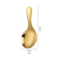 Golden short handle 304 stainless steel dessert spoon with 9.5cm length measurements - Gold