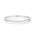 Sparkling s925 sterling silver bangle with pavé-set white cubic zirconia stones - 17cm / Pave Zirconia White (17cm)
