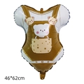 Cartoon baby overalls balloon in brown and white, size 46x62cm for birthday party decor - Bear Overall Romper