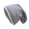 Gorro clásico de punto gris estilo slouchy para hombre y mujer con doble capa gruesa - M (56-58cm) / Gris claro