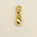 Polished gold initial letter accessory in a smooth teardrop shape with round hook - Letter I