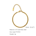 3mm golden 316L stainless steel Cuban link bracelet for women with 18+5cm adjustable chain - 4-Side Polished Curb Chain (ZHSLG20)