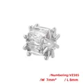 Makroaufnahme der Zylinderschmuckperle VZ385 mit Zirkon-Besatz, 8x7mm Zubehör - VZ385-7*8mm / Weißgold