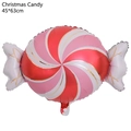 Christmas candy cane foil balloon with red and pink spiral stripes, 45x63cm size - Christmas Candy (Red) / 45x63cm