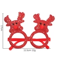 Christmas party glasses with red reindeer antlers and glitter finish for festive costumes - Red Antler Glitter