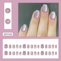 Elegantes uñas postizas gel violeta ojo de gato con acabado nacarado brillante 24 piezas - Púrpura Uva Gelatina (Estilo Pegamento)