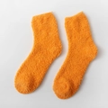 Thick winter mid-calf thermal socks in soft orange coral fleece for women - One Size / Orange