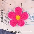 Parche bordado de girasol rosa vibrante con centro amarillo para ropa personalizada - Adhesivo Termofusible / Rosa Rojo