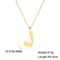 Gold Arabic letter pendant necklace in stainless steel with 45cm adjustable chain - Arabic Letter 9