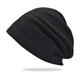 Berretto nero morbido con trama a nido d'ape spessa per il massimo calore invernale - M(56-58cm) / Nero
