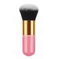 Pink chubby foundation brush with dual-tone black and white synthetic bristles - Large Round Head / Pink Gold