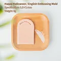 Transparent Happy Halloween font cookie stamper mold for cake decoration 5.5x2.4cm - Happy Halloween