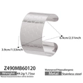 Bracelet jonc large argenté à texture géométrique exagérée en acier inoxydable de qualité - Style Acier à Texture en Nid d'abeille (Z490)