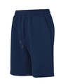 Men's navy blue casual drawstring shorts featuring a premium jacquard textured fabric - S / Navy Blue